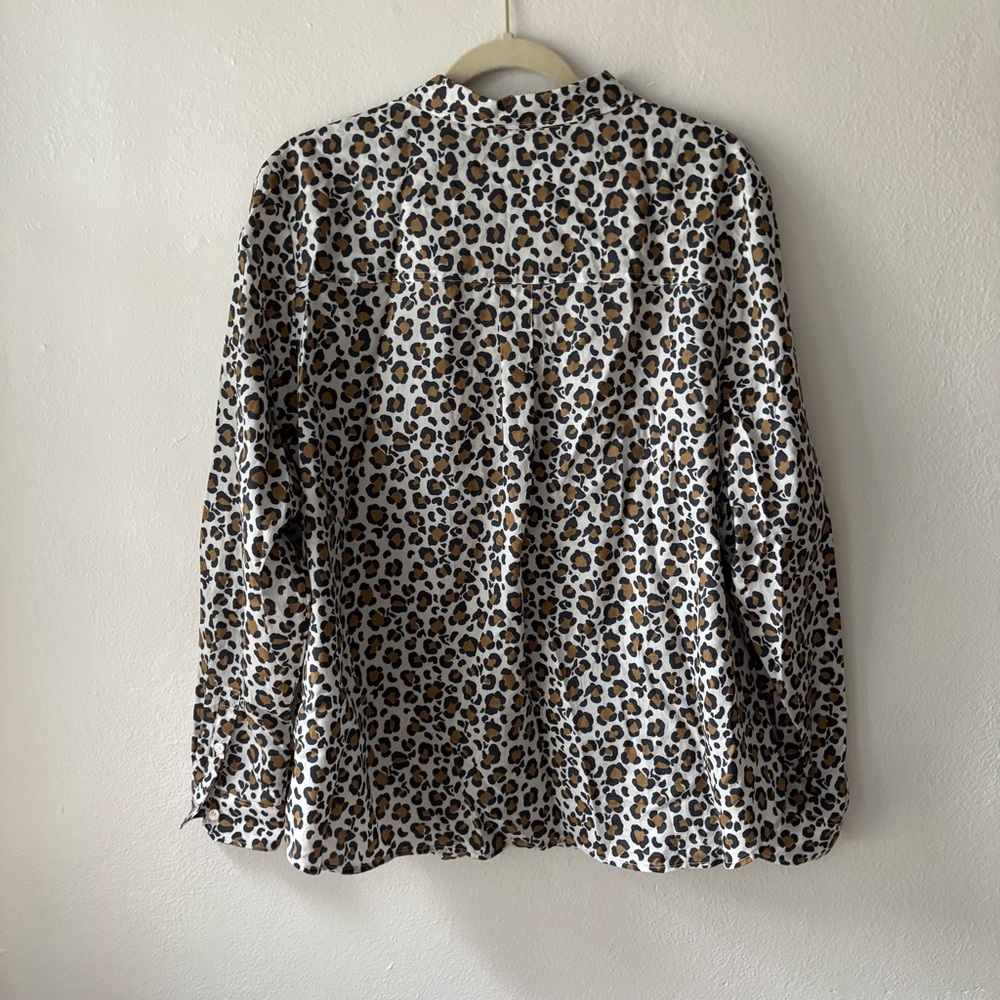 Boden Brown and Black Casual Leopard Print Button Down Shirt - Picture 3 of 6